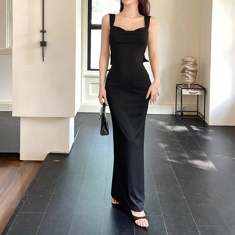 Butterfly condensation back vest dress for women