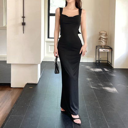 Butterfly condensation back vest dress for women