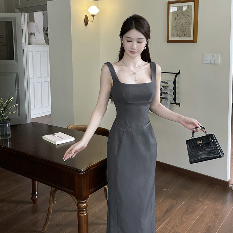 Summer French sexy simple camisole skirt