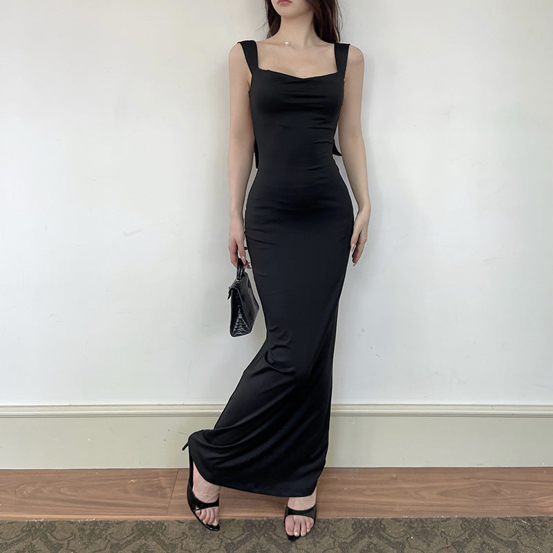 Butterfly condensation back vest dress for women