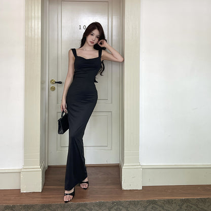 Butterfly condensation back vest dress for women