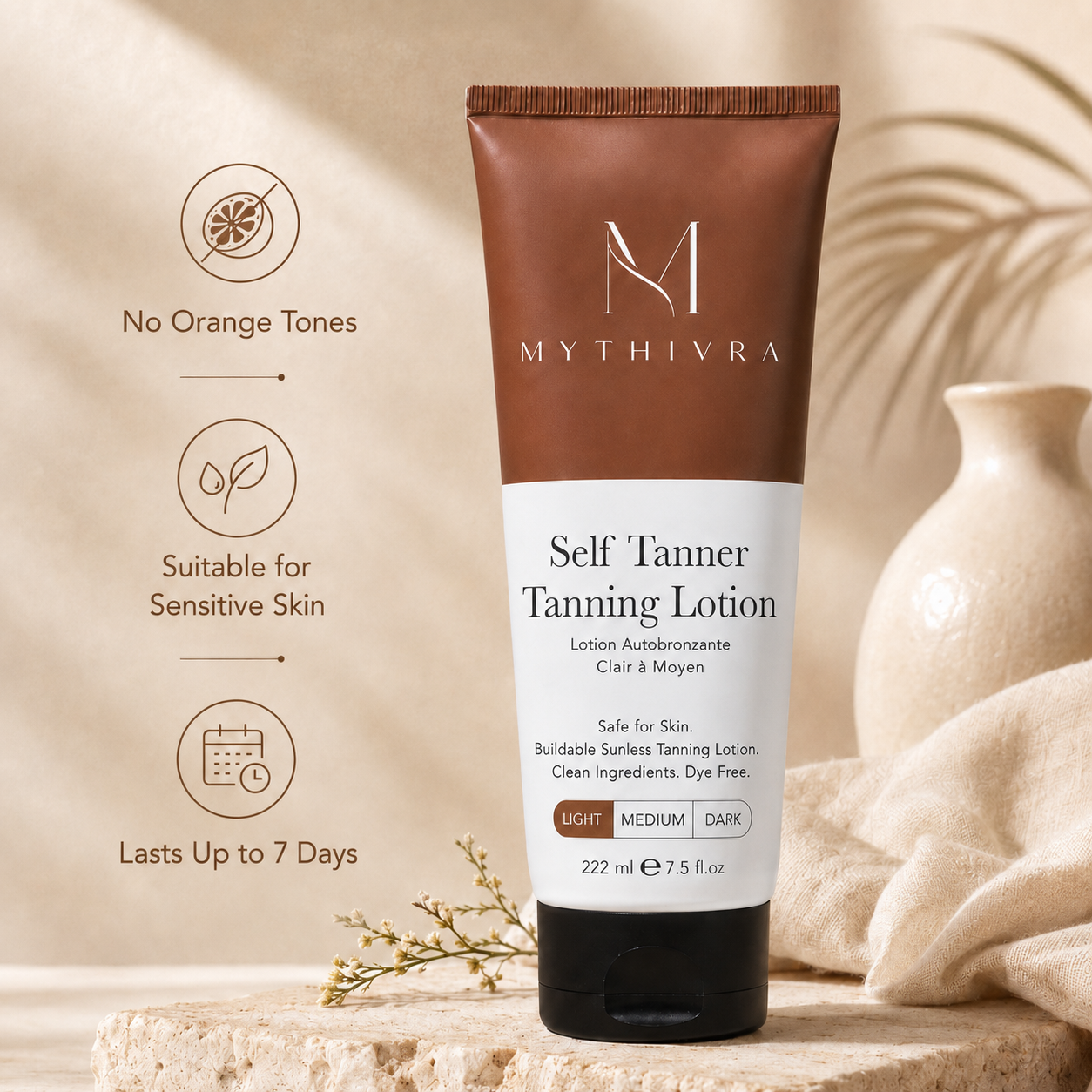 🔥Up to 75% OFF 🌞Mythivra Self Tanner Body Lotion - Gradual Natural Bronzed Sunless Tan, Hydrating Streak-Free Tanning Glow, Vegan, Cruelty-Free, Pregnancy Safe