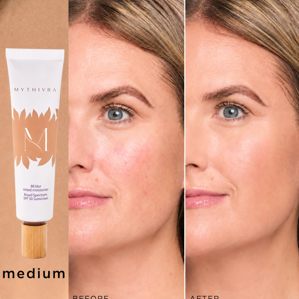 Bio07 BB Blur Tinted Moisturizer Broad Spectrum SPF 30 Sunscreen | Free Custom Makeup Brush Included