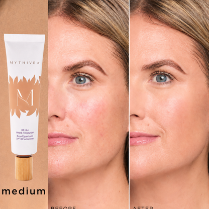 Bio07 BB Blur Tinted Moisturizer Broad Spectrum SPF 30 Sunscreen | Free Custom Makeup Brush Included