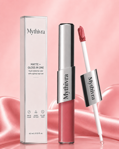 Perfect Twin Lip — Dual-Ended Liquid Lipstick with Velvet Matte Color and Glossy Shine