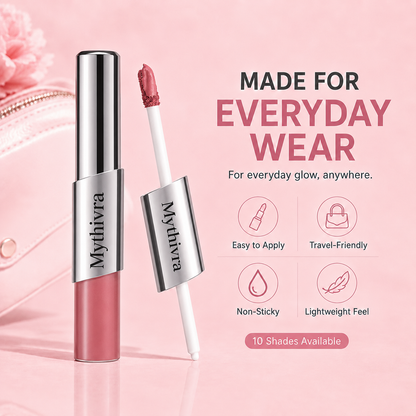 Perfect Twin Lip — Dual-Ended Liquid Lipstick with Velvet Matte Color and Glossy Shine