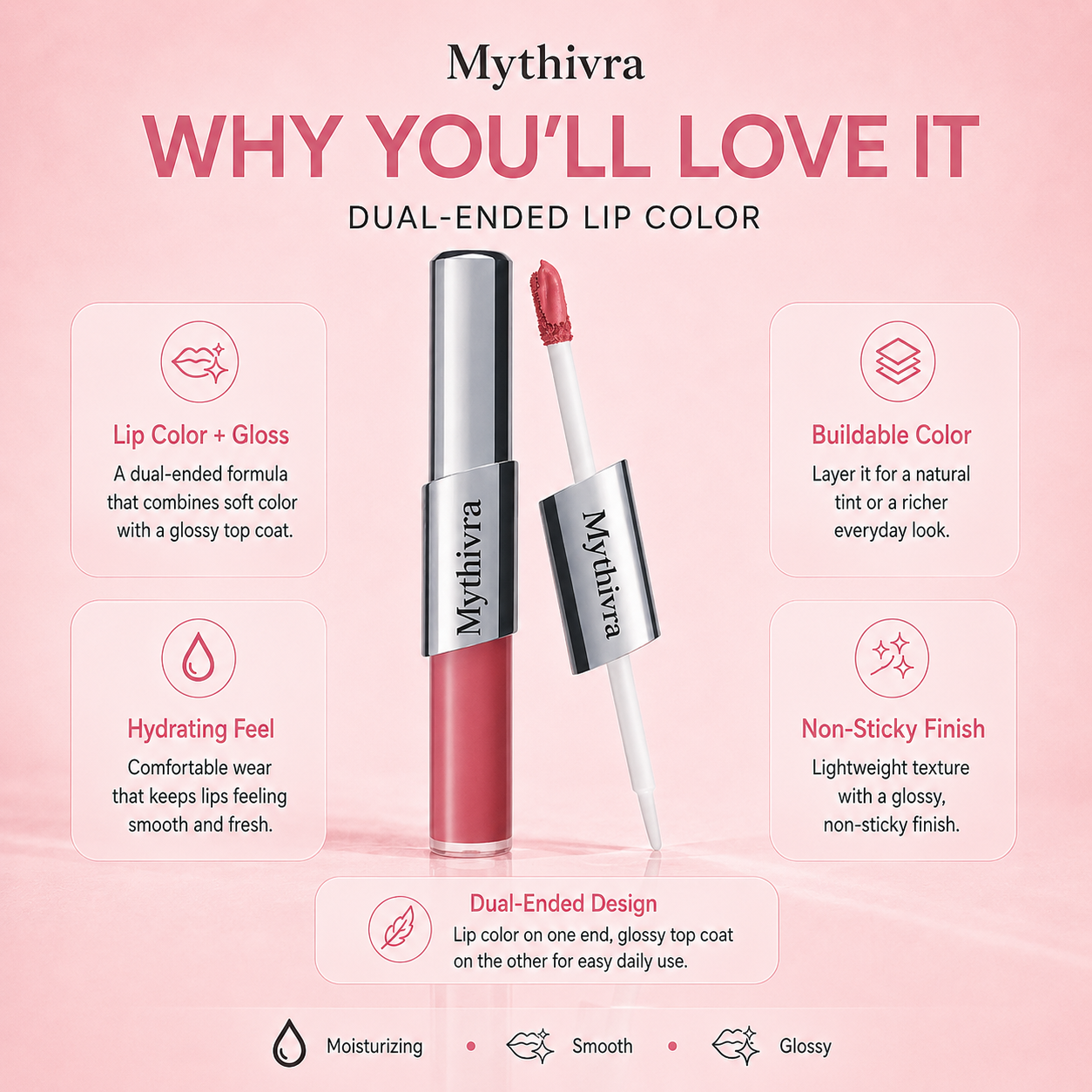 Perfect Twin Lip — Dual-Ended Liquid Lipstick with Velvet Matte Color and Glossy Shine