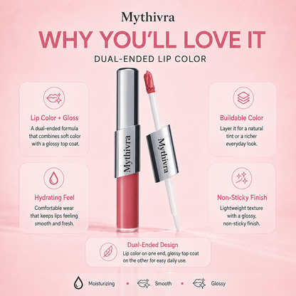 Perfect Twin Lip — Dual-Ended Liquid Lipstick with Velvet Matte Color and Glossy Shine